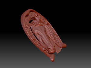 Horse on a horseshoe 3D-printmodel