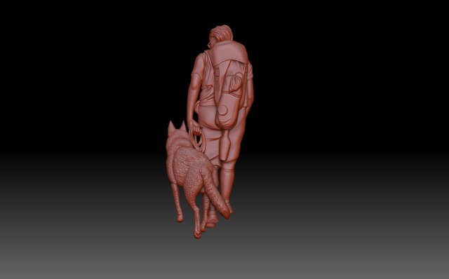 Man and dog 3D Принт Модель .c4d .max .obj .3ds .fbx .stl .blend