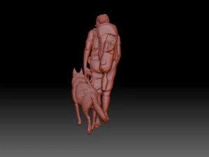 Man and dog 3D Print Model