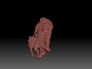 Man and dog 3D Print Model