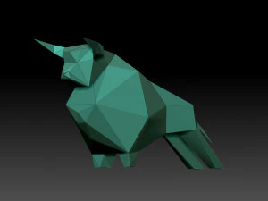 Low poly bull 3D Print Model