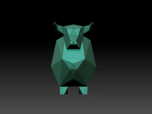 Low poly bull 3D Print Model