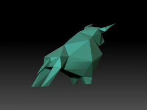 Low poly bull 3D Print Model