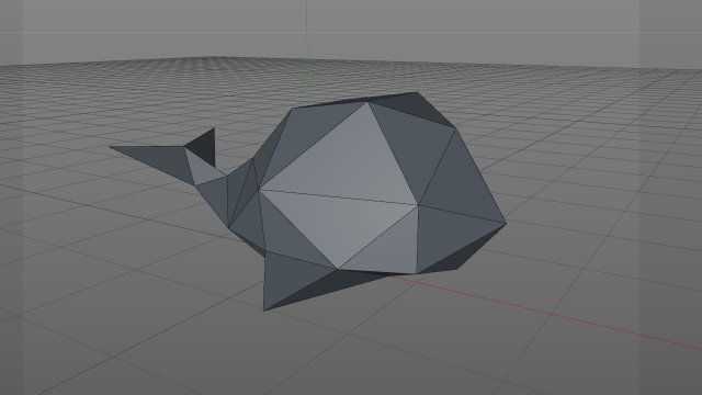 LowPoly whale Model Cetak 3D .c4d .max .obj .3ds .fbx .stl .blend 