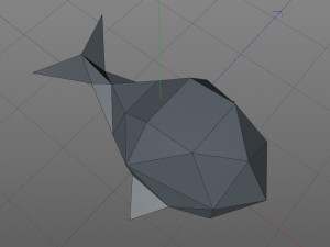 LowPoly whale Model Cetak 3D