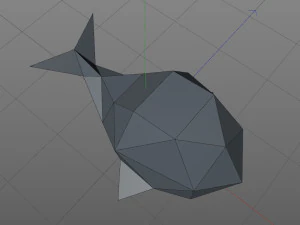 LowPoly whale 3D Print Model