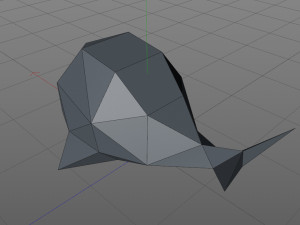 LowPoly whale Model Cetak 3D