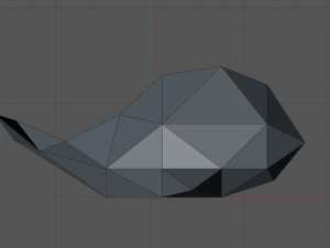 LowPoly whale Model Cetak 3D
