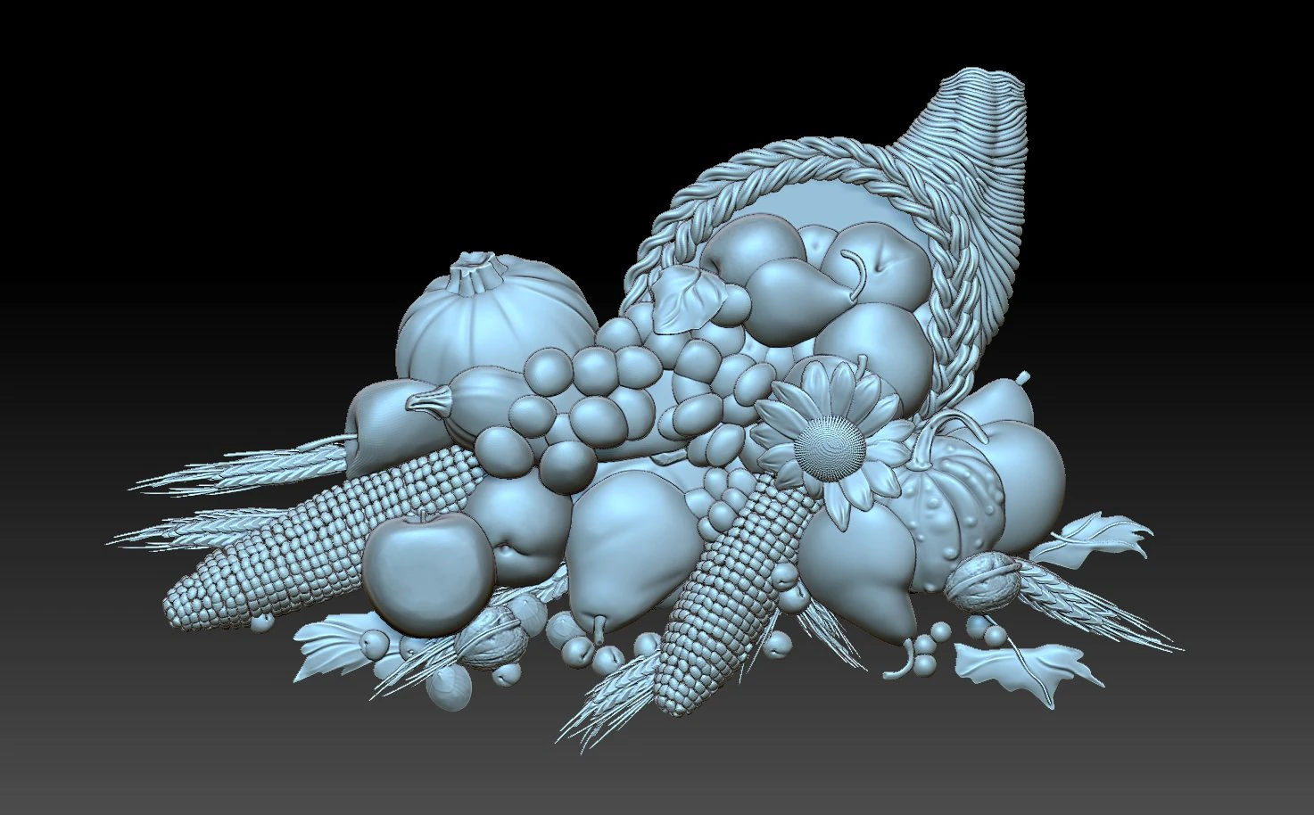 Fruit basket 3D Print Model .c4d .max .obj .3ds .fbx .stl .blend