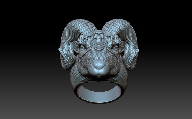 Ring Viking Ram 3D Print Model .c4d .max .obj .3ds .fbx .stl .blend 