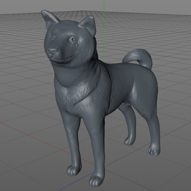 Shiba inu 3Dプリントモデル .c4d .max .obj .3ds .fbx .stl .blend 
