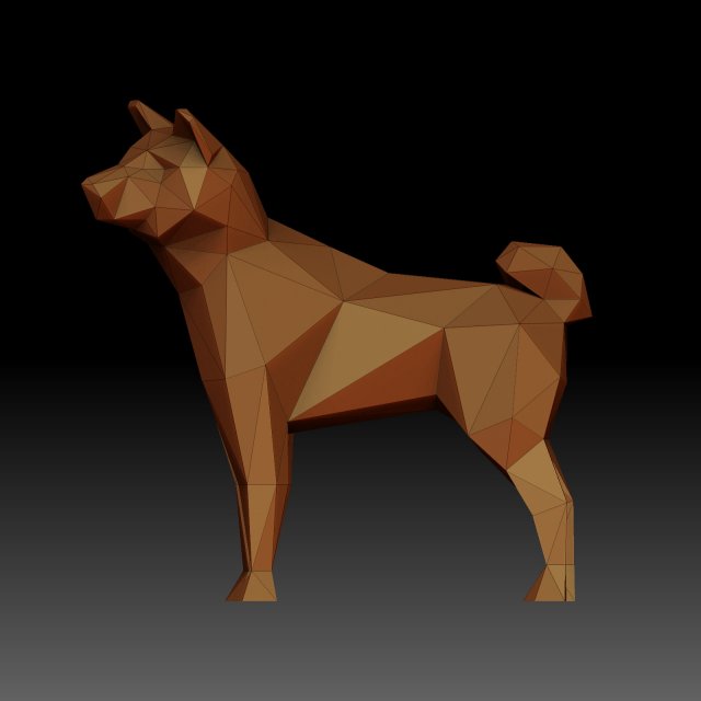 Low poly Shiba inu Modèles 3D en vedette .c4d .max .obj .3ds .fbx .stl .blend 