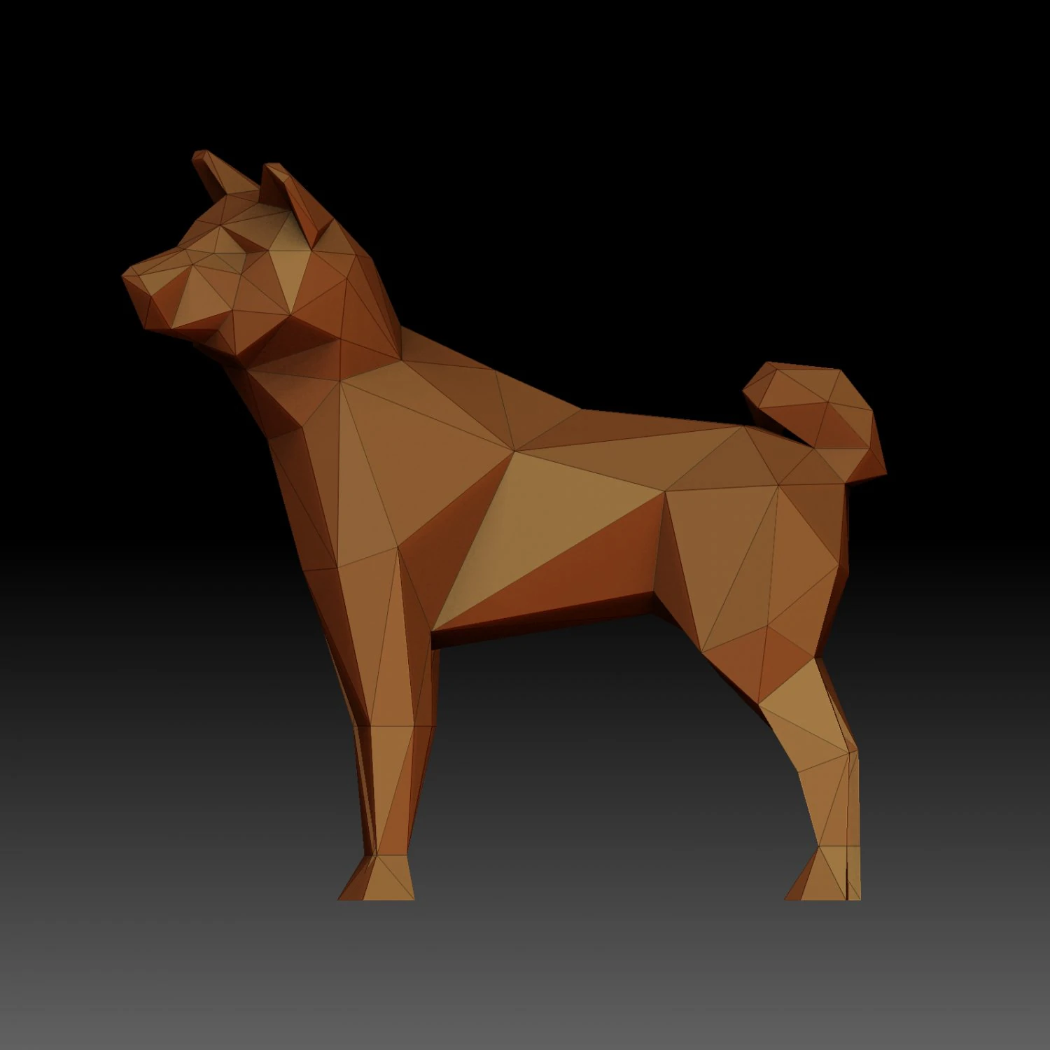 Low poly Shiba inu 3D Print Model .c4d .max .obj .3ds .fbx .stl .blend 
