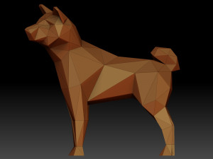 Low poly Shiba inu 3Dプリントモデル