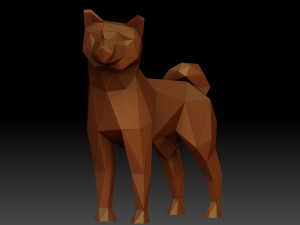 Low poly Shiba inu Modèles 3D en vedette
