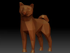 Low poly Shiba inu 3D Print Model
