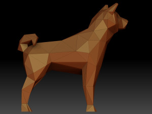 Low poly Shiba inu Modèles 3D en vedette