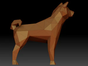 Low poly Shiba inu 3D Print Model