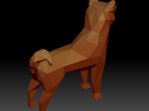 Low poly Shiba inu Modèles 3D en vedette