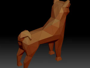 Low poly Shiba inu 3D Print Model