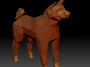 Low poly Shiba inu Modèles 3D en vedette
