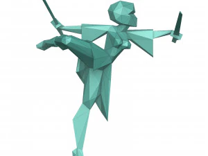 Low poly ninja 3D Print Model