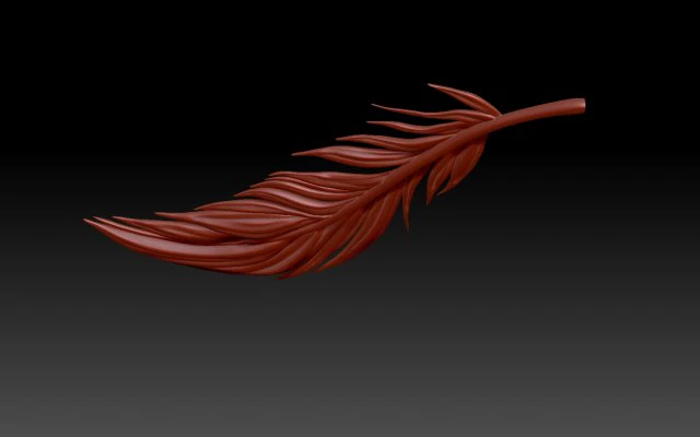 Feather 3D Print Model .c4d .max .obj .3ds .fbx .stl .blend