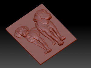 Dogs Rhodesian Ridgebacks 3D Принт Модель
