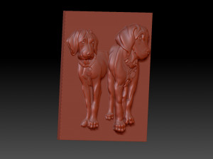 Dogs Rhodesian Ridgebacks 3D Принт Модель