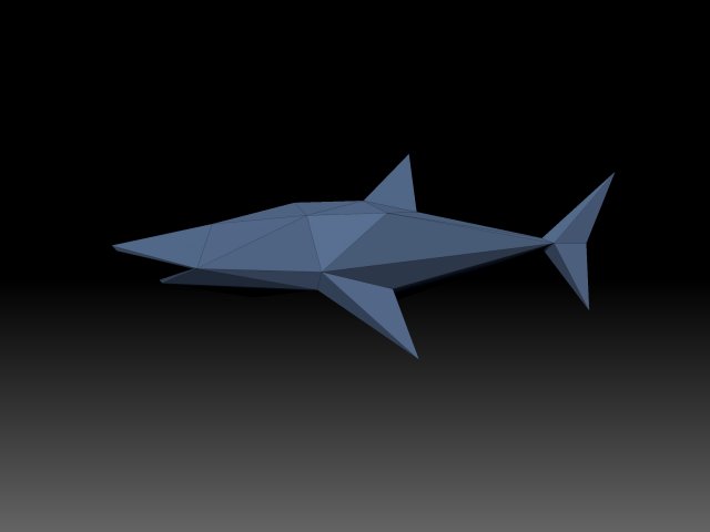 Low poly shark 3D Print Model .c4d .max .obj .3ds .fbx .stl .blend