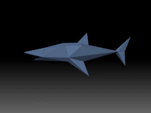 Low poly shark 3D Print Model