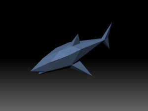 Low poly shark 3D Print Model
