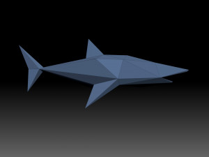 Low poly shark 3D Print Model