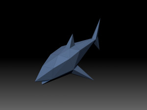 Low poly shark 3D Print Model