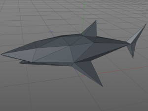 Low poly shark 3D Print Model