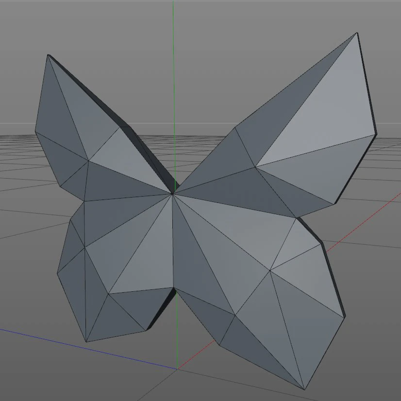 Low Poly Butterfly 3D Print Model .c4d .max .obj .3ds .fbx .stl .blend