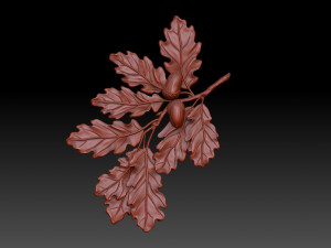 Oak Branch 3D Print Model