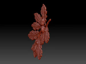 Oak Branch 3D Print Model
