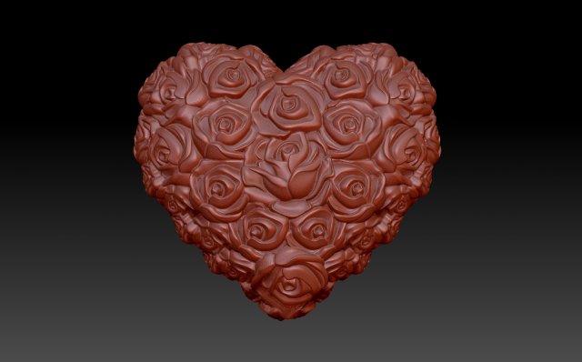 Heart in flowers 3D Print Model .c4d .max .obj .3ds .fbx .stl .blend 