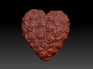 Heart in flowers 3D Print Model