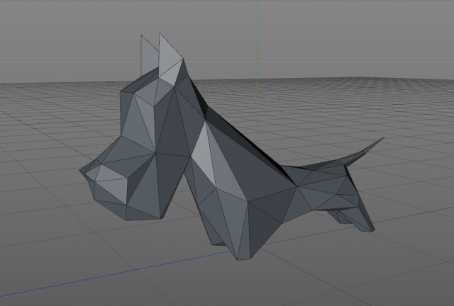 Low poly dog 3D Print Model .c4d .max .obj .3ds .fbx .stl .blend 