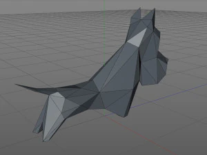 Low poly dog 3D Print Model