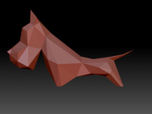 Low poly dog 3D Print Model