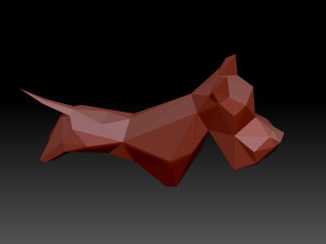 Low poly dog 3D Print Model