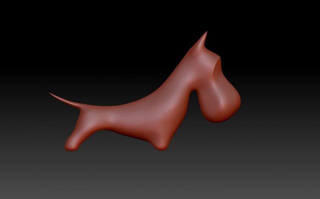 Figurine dog 3Dプリントモデル .c4d .max .obj .3ds .fbx .stl .blend 