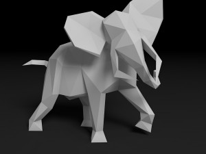 Low poly elephant 3D Print Model