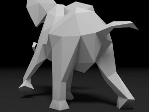 Low poly elephant 3D Print Model