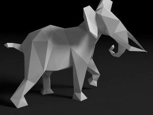 Low poly elephant 3D Print Model