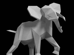 Low poly elephant 3D Print Model