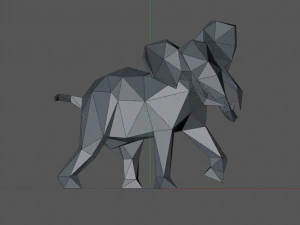 Low poly elephant 3D Print Model